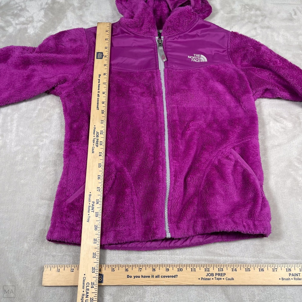 The North Face Girls Full Zip Jacket Fleece Fuzzy Hoody Outdoors L 14_16 Fuchsia - Picture 5 of 7